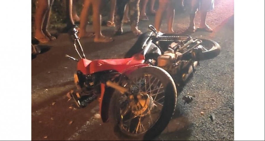 Motocicleta envolvida no acidente