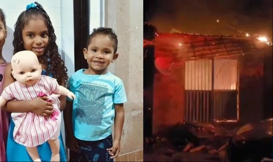 Crianças vítimas do incêncio