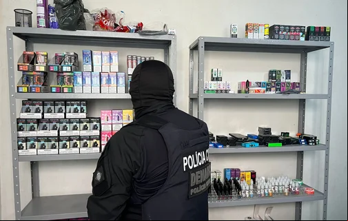Local onde os cigarros eletrônicos foram apreendidos