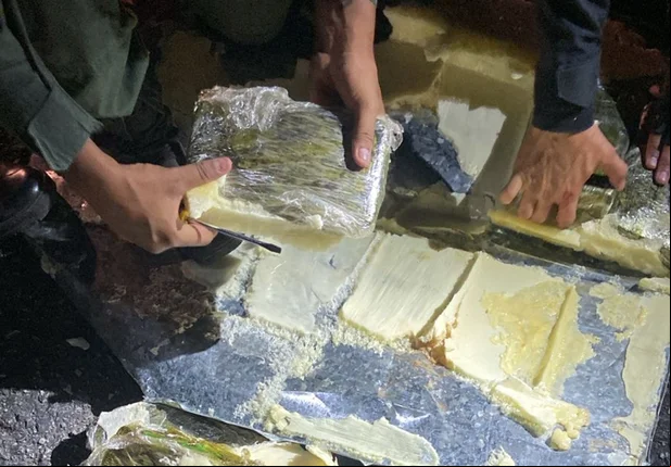 Pasta base de cocaína apreendida no Ceará