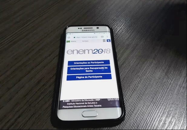 Página do Participante do Enem 2018